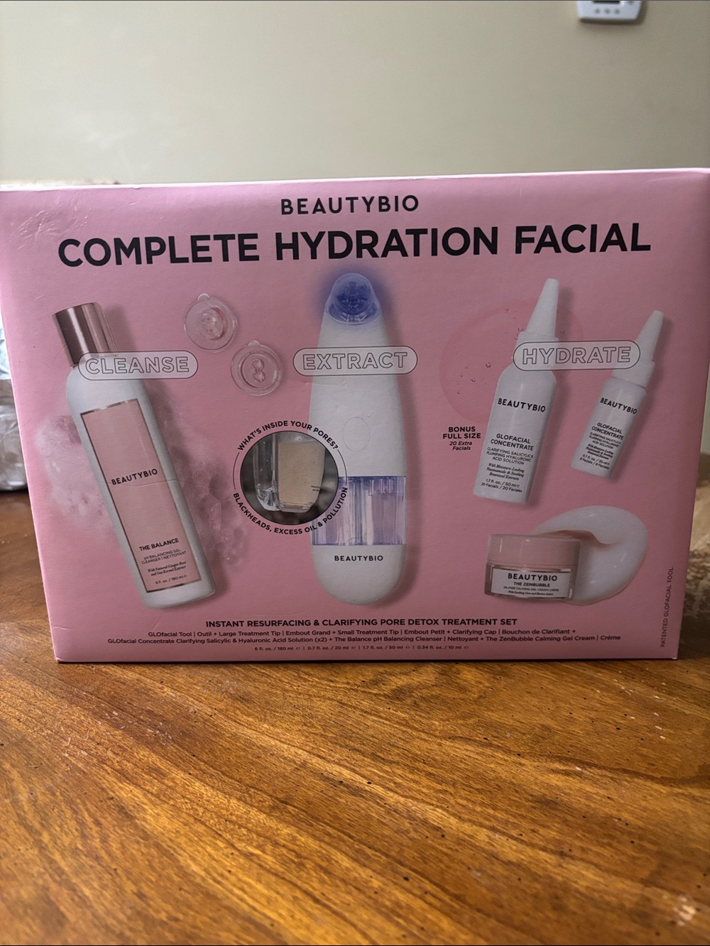 BeautyBio Complete Hydration Facial Kit - plus 3- 1.7oz bottles of solution.